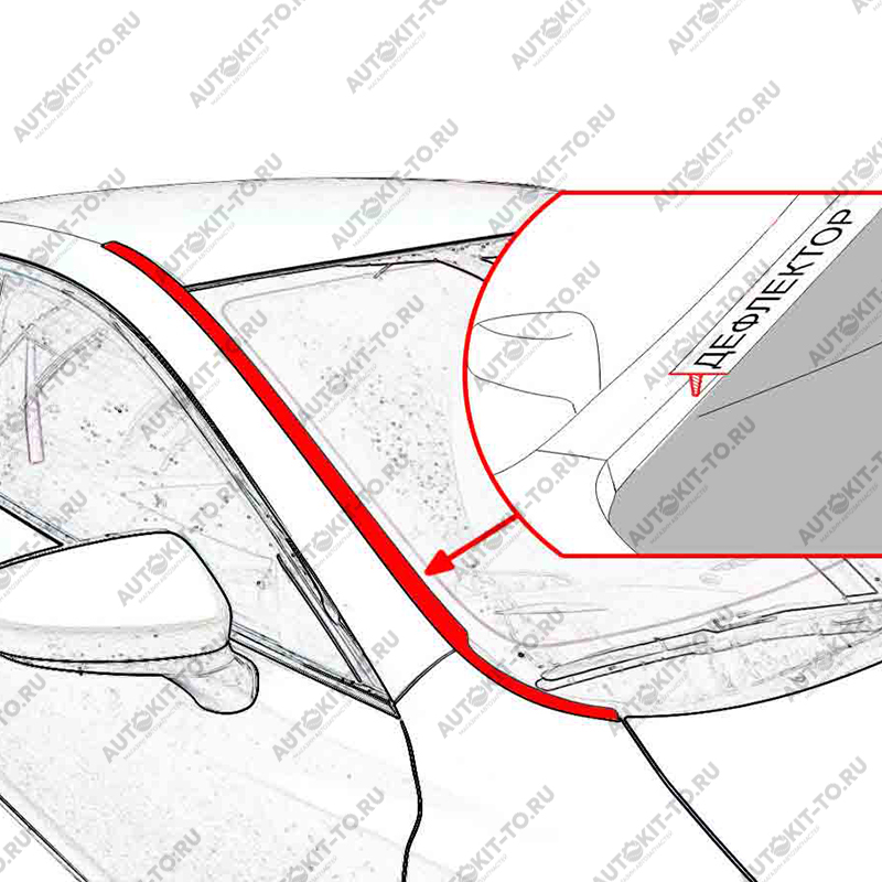 Дефлектор/водосток лобового стекла "Стрелка", Tesla - Madel 3 2021-